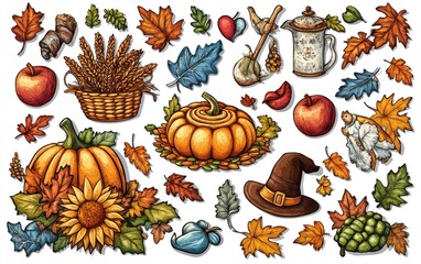 Autumnal harvest illustrations