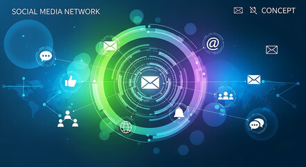 Social Media Network: Digital Communication Concept