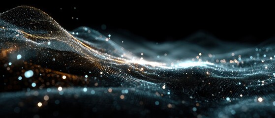 Abstract Digital Waveform: Glimmering Particles and Energetic Flow