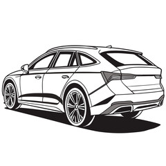 Fototapeta premium black car isolated on white