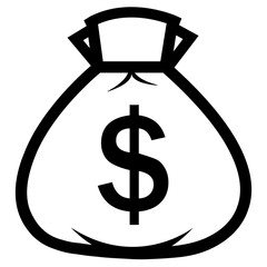 Bag of money. Vector, transparent background.