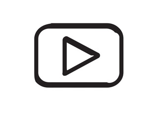 Play button vector icon with stylish line drawing