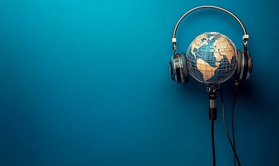 Global innovations in healthcare innovation and invention concept with copy space for podcast series