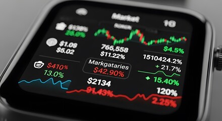 mobile phone with with trading graph on screen