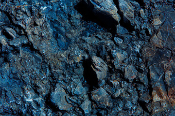 a natural rock of shale ore in cracks