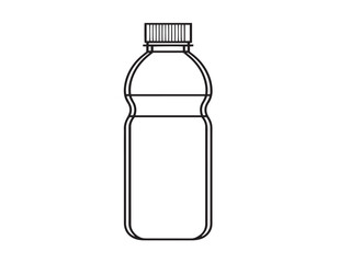Water bottle icon in minimal vector outline art
