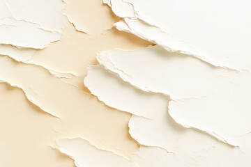Peeling paint reveals textured layers, creating an abstract background with contrasting colors and shapes