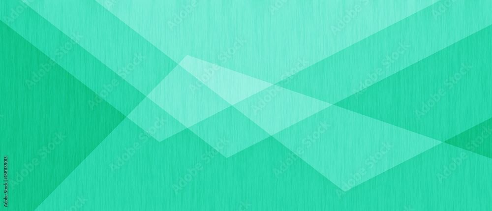 Poster green background with white layers of textured transparent triangle shapes in geometric design