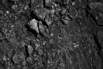 a natural rock of shale ore in cracks