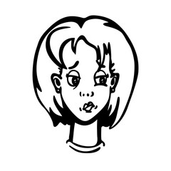 cartoon vector female character emotions