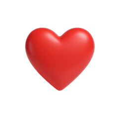3D Rendered Red Heart: Perfect for Love, Valentine's Day, and Romance Designs isolated on transparent background