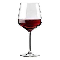Elegant Red in Tall Stemmed Glass Isolated Against White Background