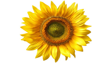Fototapeta premium Vibrant Yellow Sunflower Blossom isolated on a transparent background