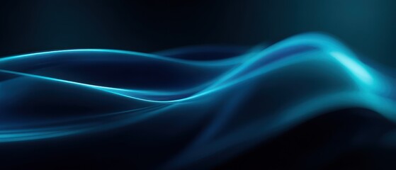 Abstract Blue Waves: A Serene Digital Art