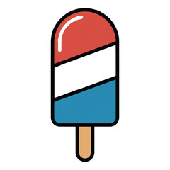 Vector art of a red, white, and blue popsicle isolated on white background