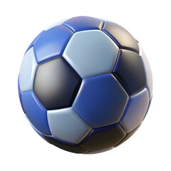 Fototapeta premium 3d black and white soccer ball on transparent background
