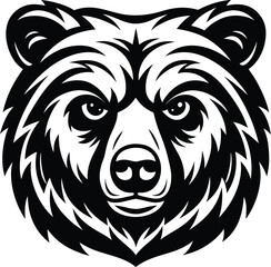 Grizzly Bear Head Mascot Vector Logo on a transparent background
