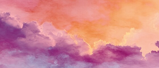 Dreamy Sunset Cloudscape: A Serene Panorama of  Pastel Hues