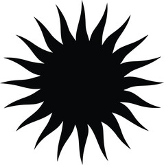 SunburstSilhouette Vector Icon on transparent background