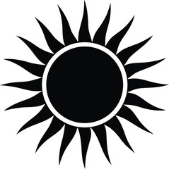 Sun Silhouette Vector Icon