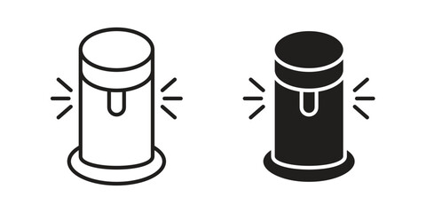 Solar Garden Light lamp icon. Stroke and Glyph pictogram. Vector illustration on white background