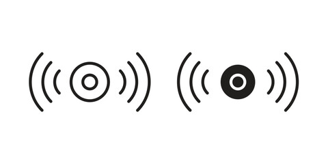 Sensor icon. Stroke and Glyph pictogram. Vector illustration on white background