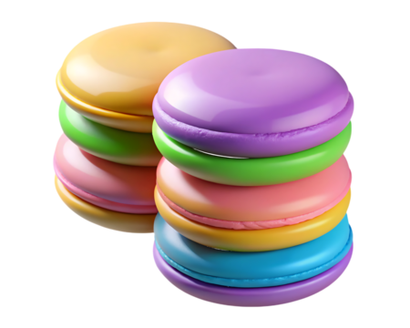 Colorful stacked macarons vector illustration isolated on a transparent background