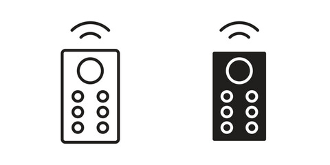 Remote control icon. Stroke and Glyph pictogram. Vector illustration on white background