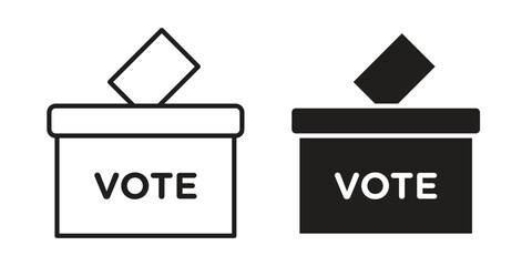 Referendum icon. Stroke and Glyph pictogram. Vector illustration on white background