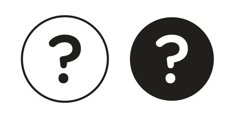Question icon. Stroke and Glyph pictogram. Vector illustration on white background