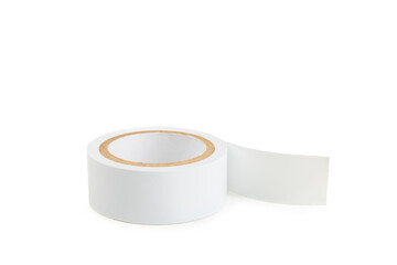Insulating tape isolated on white background. Set of different colors insulating tape. Reel...