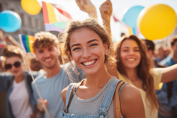 A joyful scene capturing a group of young people celebrating International Youth Day. 