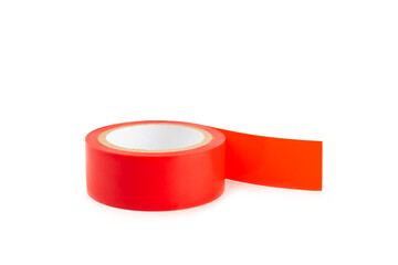Insulating tape isolated on white background. Set of different colors insulating tape. Reel...