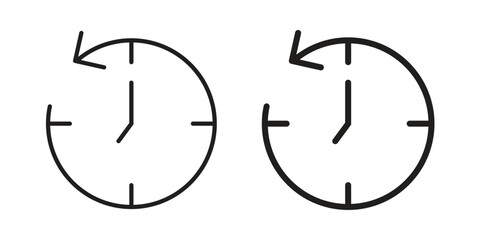 Past icon. Stroke and Glyph pictogram. Vector illustration on white background