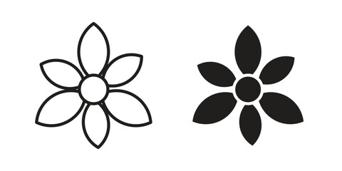 Magnolia icon. Stroke and Glyph pictogram. Vector illustration on white background