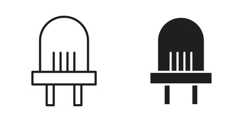 LED icon. Stroke and Glyph pictogram. Vector illustration on white background