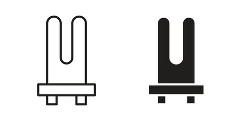 Heating element icon. Stroke and Glyph pictogram. Vector illustration on white background