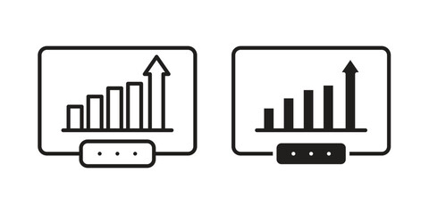 Equity derivatives icon. Stroke and Glyph pictogram. Vector illustration on white background