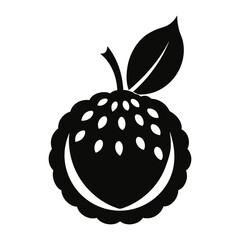 black silhouette logo of a Longan white background.