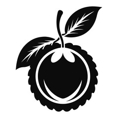 black silhouette logo of a Longan white background.