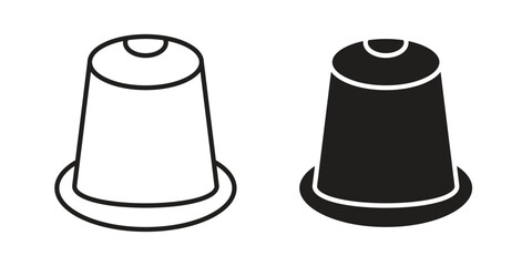 Coffee capsule icon. Stroke and Glyph pictogram. Vector illustration on white background