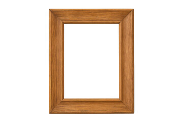 Classic wooden picture frame with transparent background, perfect for showcasing your images or artwork