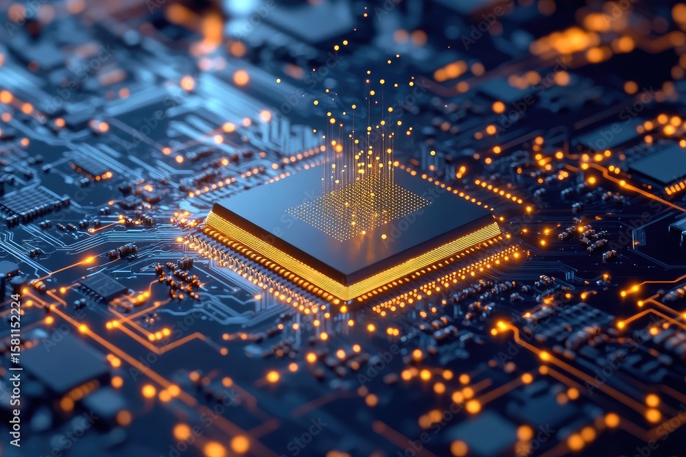 Aufkleber complex circuit board with central processor