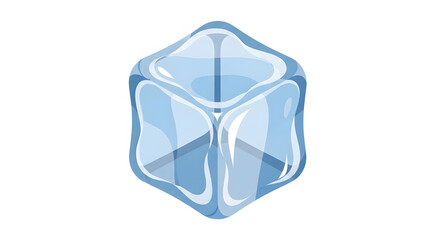 Fototapeta premium Ice Cube Illustration: Transparent, Blue, Vector Design Element