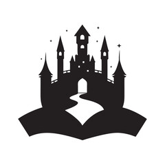 Open Book Transforming Into Castle Scene