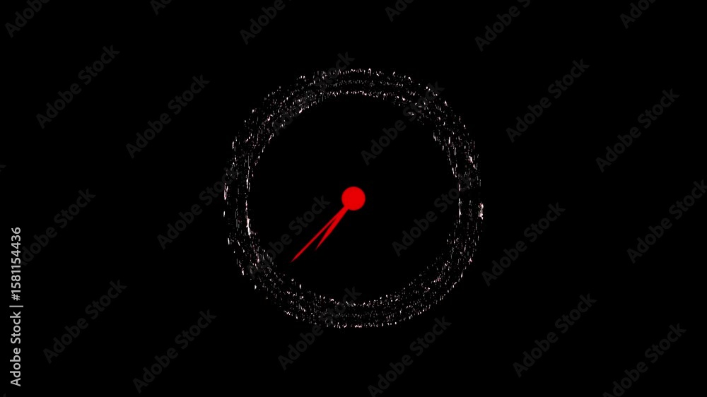 Fototapete glowing clock icon animation with moving arrows and 24 hours day fast speed on solid background.