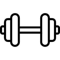 Dumbbell weight outline icon vector
