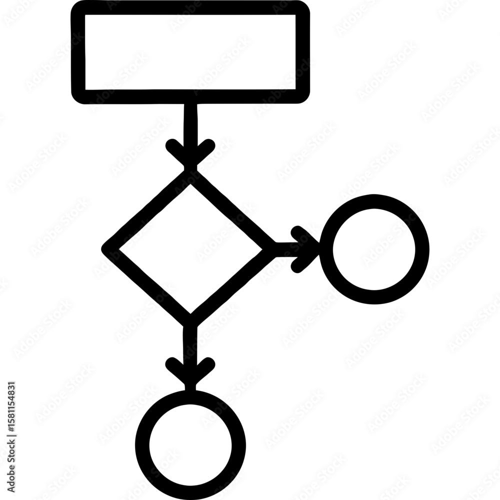 Poster flow chart element outline icon vector