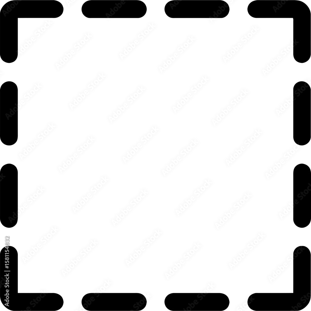 Poster dashed frame outline icon vector