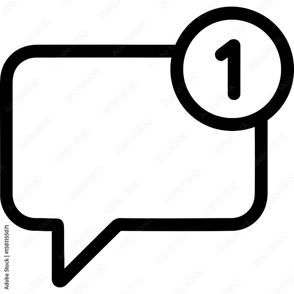 Poster message bubble notification outline icon vector
